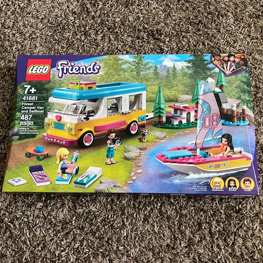 Lego Friends Forest Camper Van and Sailboat